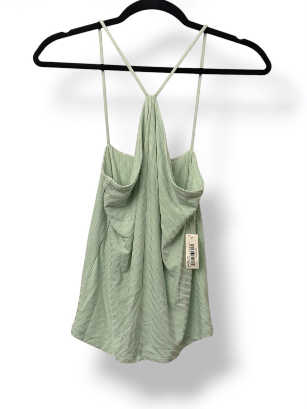 Daily Ritual Ribbed Halter Tank Top Seafoam Green - Picture 2 of 6